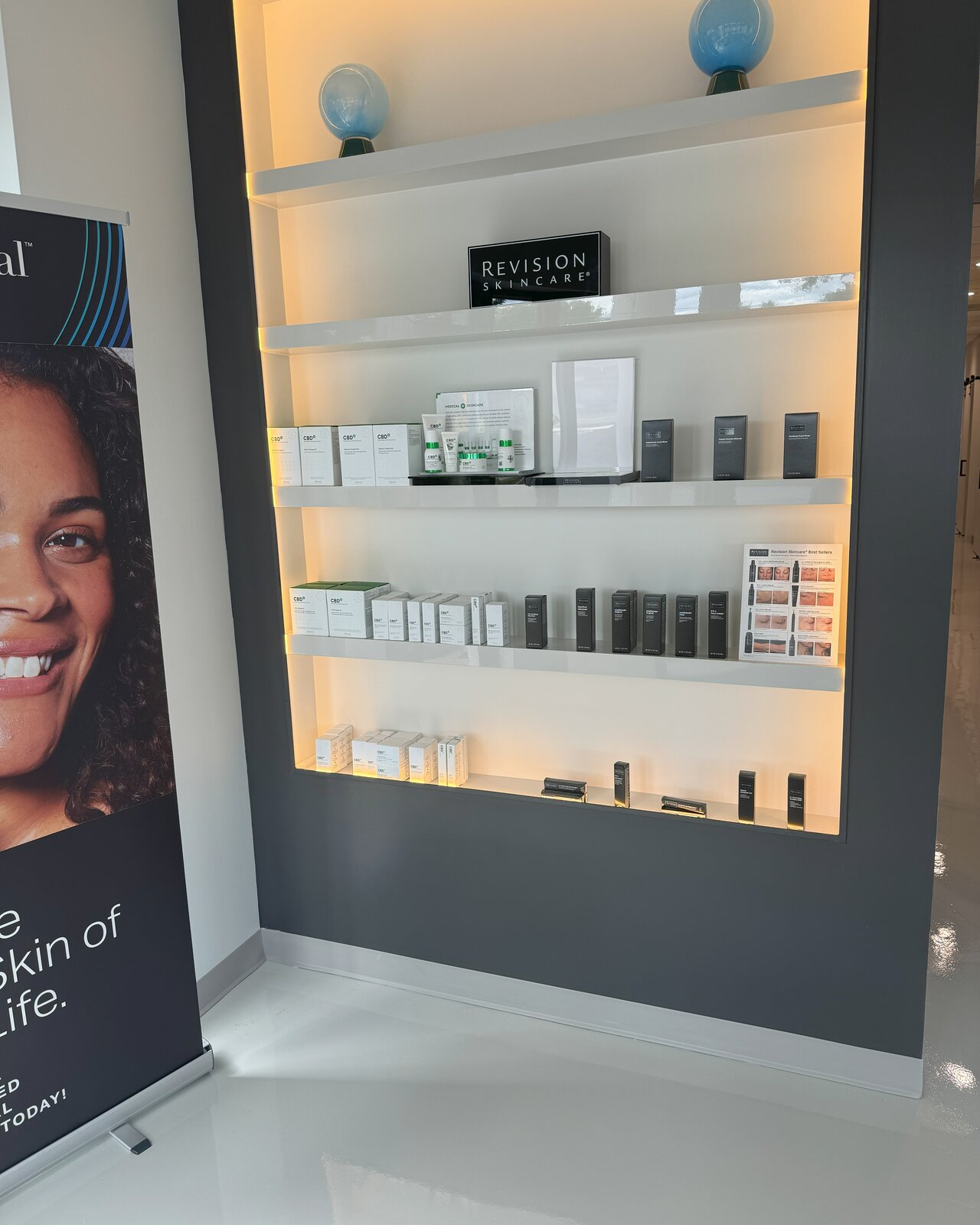 Medical-grade skincare retail at Majspa Aesthetics med spa